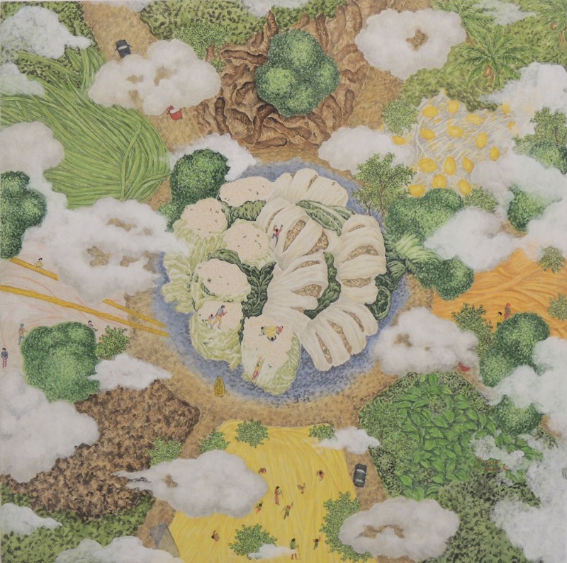 하루.봄날무등(소풍).2016.한지에수묵채색.70x70cm.무등현대-영원한청춘의도시-아 무등이여.160527-1.JPG