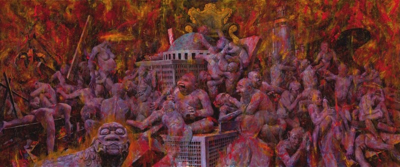 조정태.일상적 풍경- 인간세상 162.1x390.9cm MIxed media 2006~2014.jpg