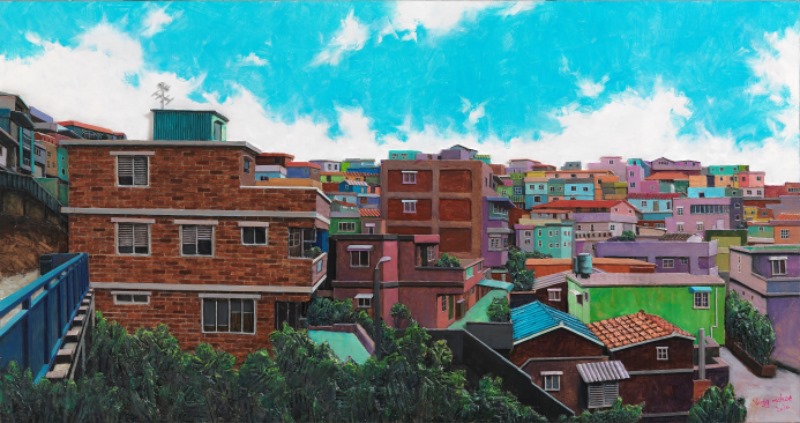 3.양나희.삶,풍경.골판지부조에유채.62.5×118.5cm.jpg