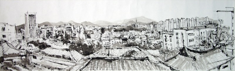 14. A view from Wolsan-dong 34x112cm ink on paper, 2019.jpg