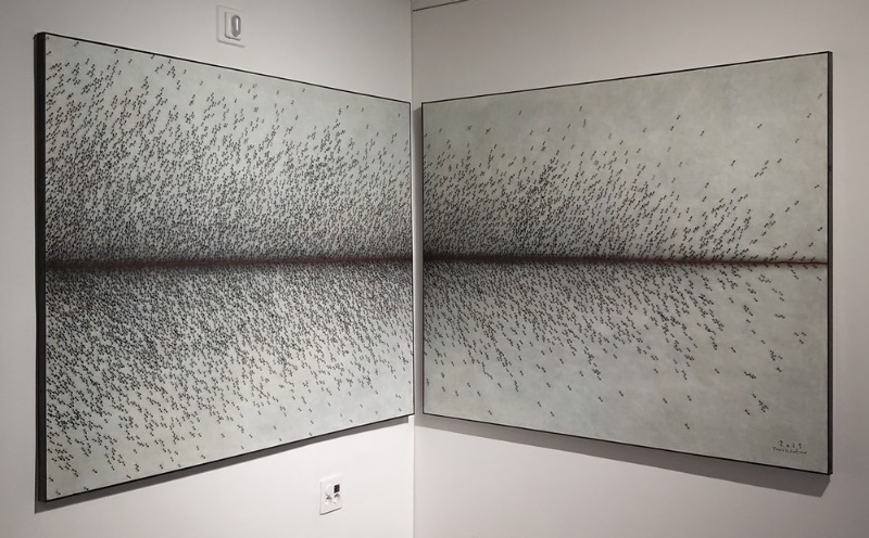 변이된질서.윤일권.개미3,4.2023.한지에수묵,색연필.140x200cm2점.담빛.20230914-1.jpg