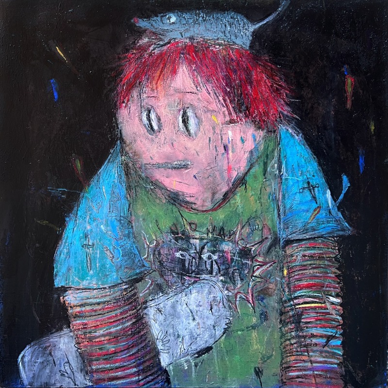 윤상하作 nomad child 61x61cm acrylic,oil on canvas 2023.jpg