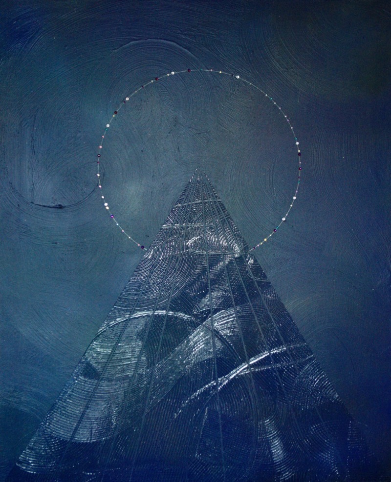 오혜성_B-250125(orbit)_2025_Acrylic, muk, pigment powder, paste, gel, ink, swarovski crystals on canvas_116.8X91cm.jpg