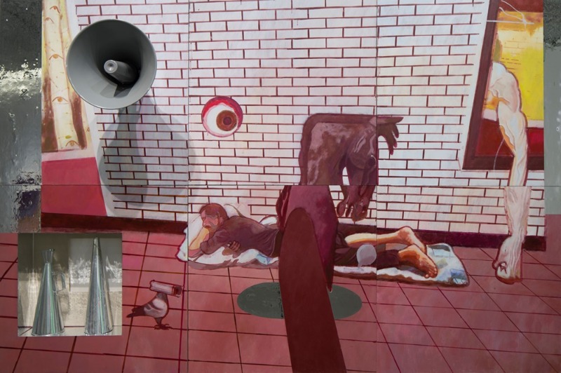 진양핑, Mirror City NO.1, 2024, 혼합 재료 회화, 200x300cm.jpg
