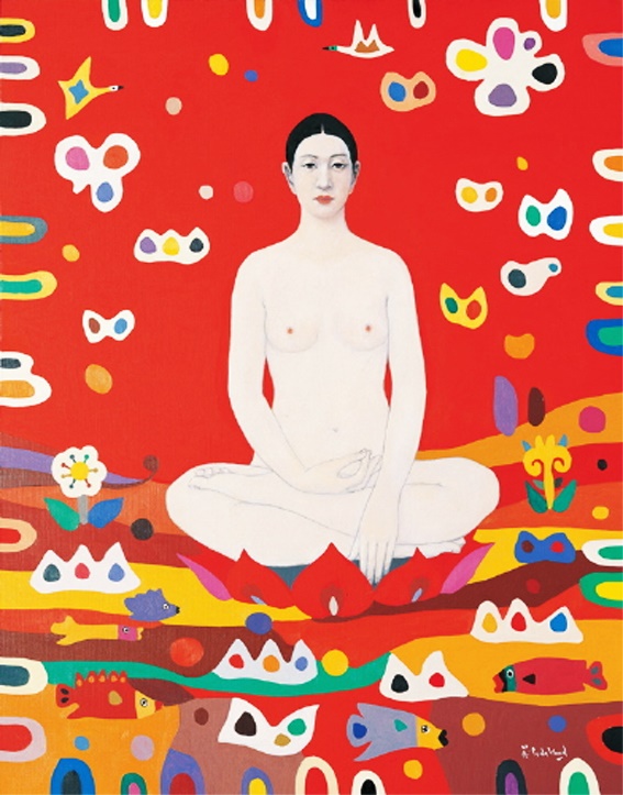 좌선, 116.8x91cm, 캔버스에 유채, 1996.jpg