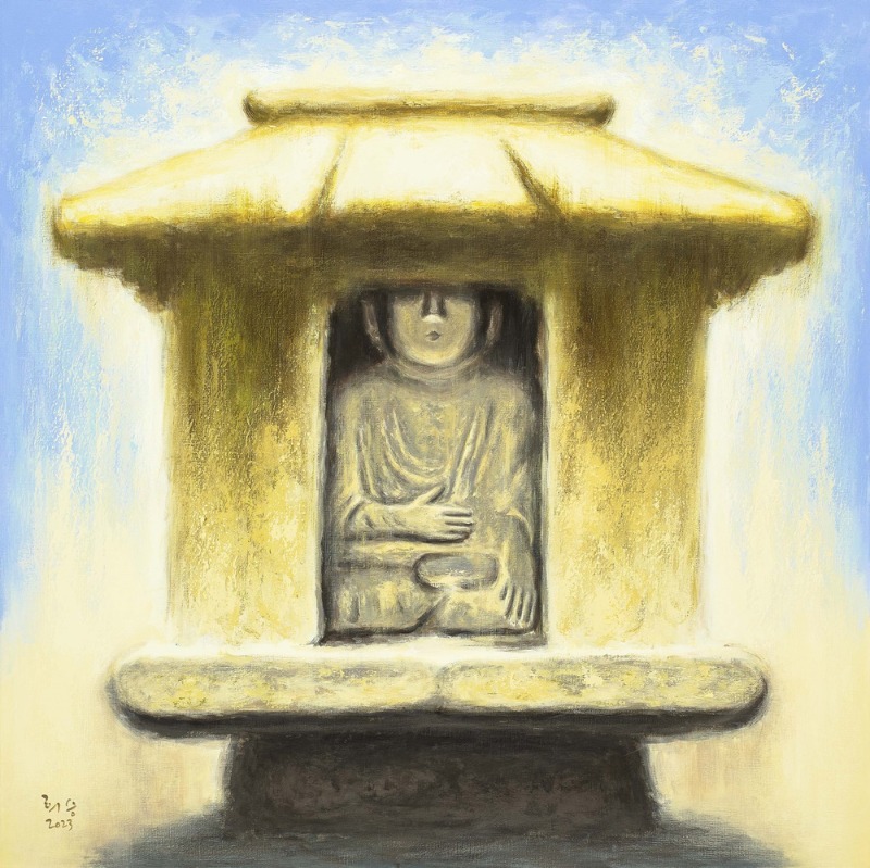 장희승,진광불휘(眞光不輝)-석조불감,2023,캔버스에아크릴,145x145cm.jpg