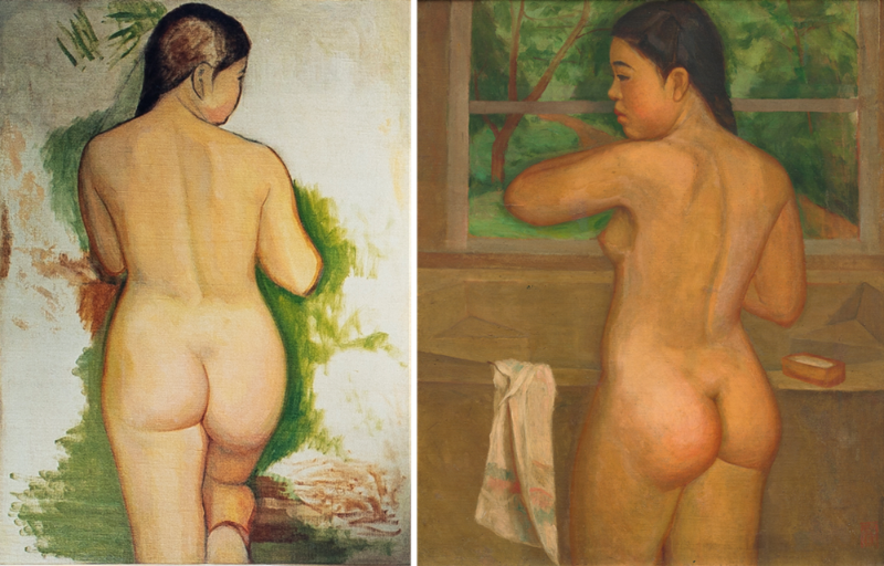 김홍식,미완의나부,캔버스에유채,72.5x53cm,여수시립미술관소장,욕장,1958,캔버스에유채,73.9x61.8cm,국현소장.png
