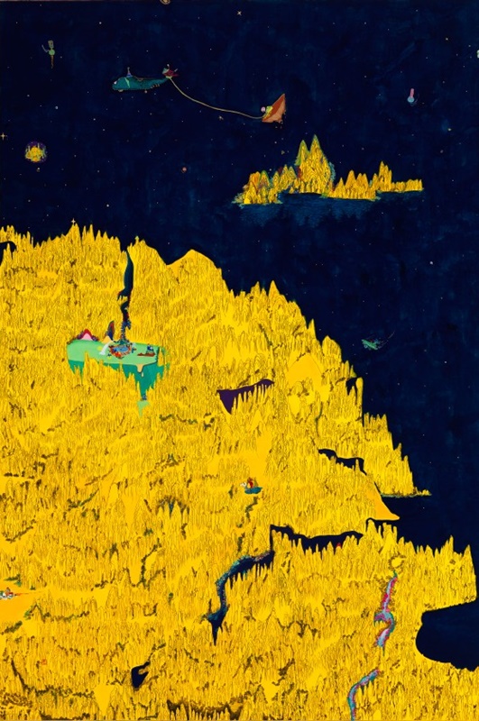 최미연 <In my city>, 2011, 한지에 채색, 194x130.5cm