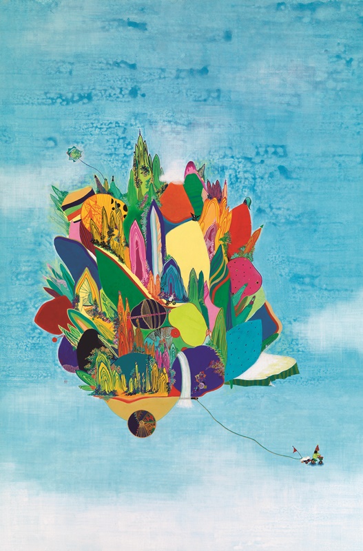 최미연 <In my city>, 2011, 한지에 채색, 194 x 130.5cm