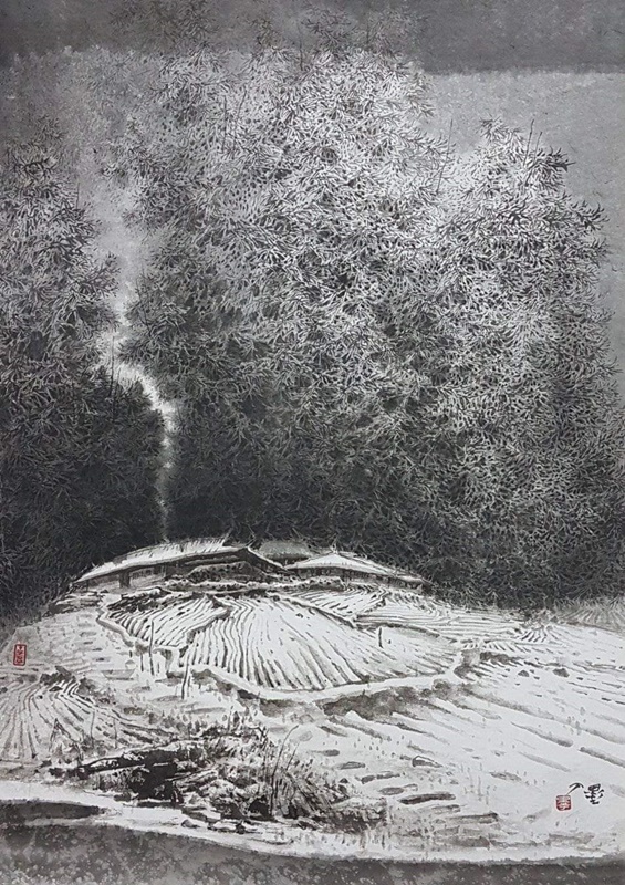 이선복 <기다림>, 2016, 종이에 수묵