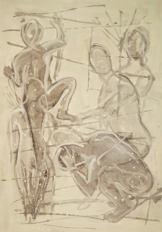 이구용 <그늘진 마음1>, 2014, 장지에 수묵채색, 213x150cm