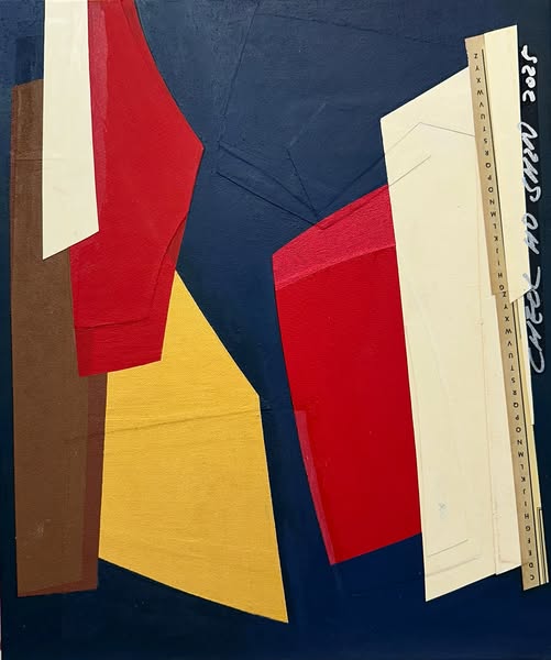 신철호 <Inner gaze>, 2025 ,보드에 천, 돌가루, 아크릴릭