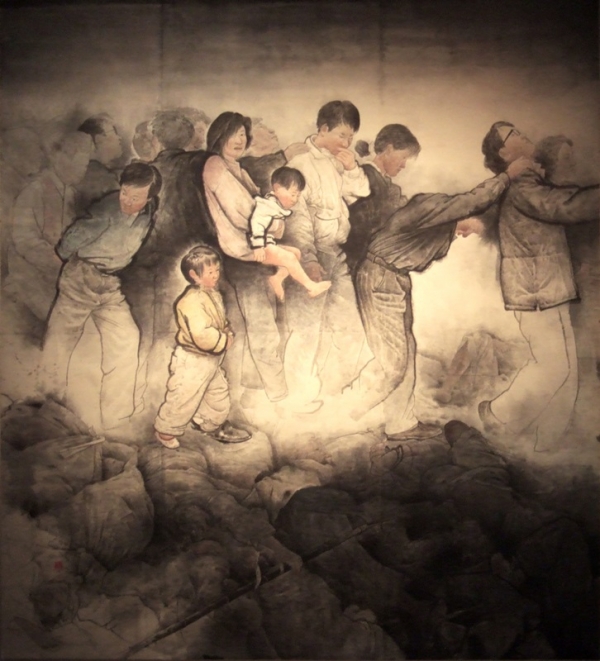 하성흡 &lt;역사의 다리&gt;, 1994, 한지에 수묵담채, 240x200cm