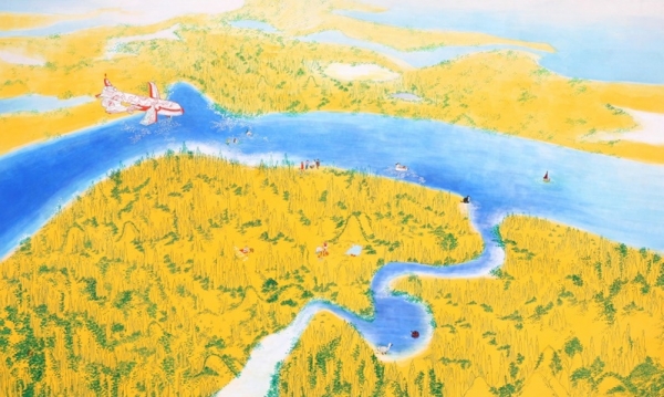 최미연 &lt;어느 멋진 날에&gt;, 2009, 한지에 채색, 162x97cm