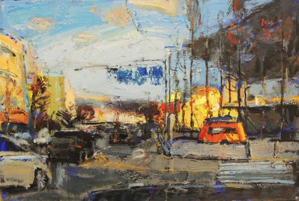 박성완 &lt;문화전당 호떡&gt;, 2018, 캔버스에 유채, 41x61cm