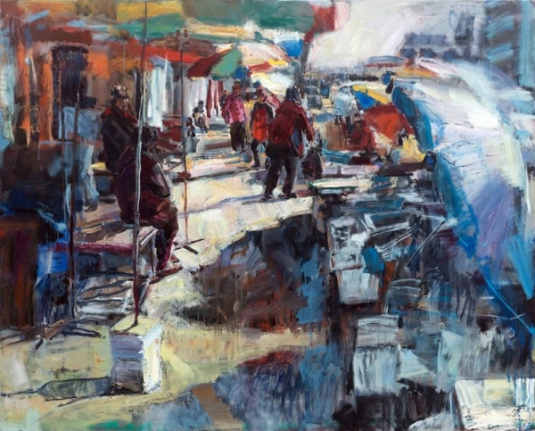 박성완 &lt;대인시장 이모&gt;, 2019, 캔버스에 유채, 162x130cm