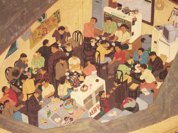 임남진 &lt;영흥식당&gt;(부분), 2009, 한지에 채색