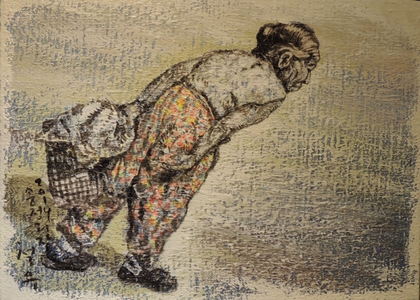 박철우 &lt;송정장날&gt;, 2014, 캔버스에 아크릴릭, 33x24cm