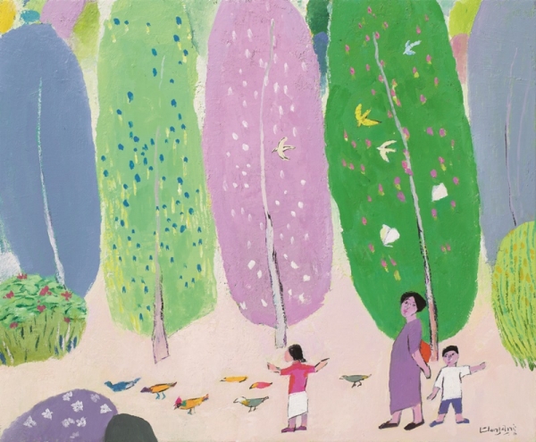 진원장, 바람부는 날에, 2024, 캔버스에 유채, 50x60.6cm