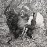 강연균, 동물의 왕국, 2024, 종이에 연필, 콩테 