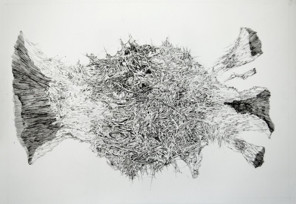 강선호 &lt;decompse&gt;, 2014, 종이에 펜, 94x65cm