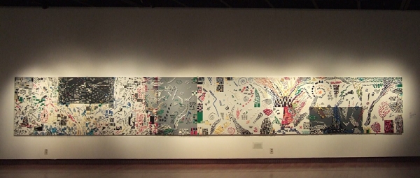 정송규 &lt;나, 나, 그리고 사랑&gt;, 2010, 캔버스에 레고블럭, 130x900cm