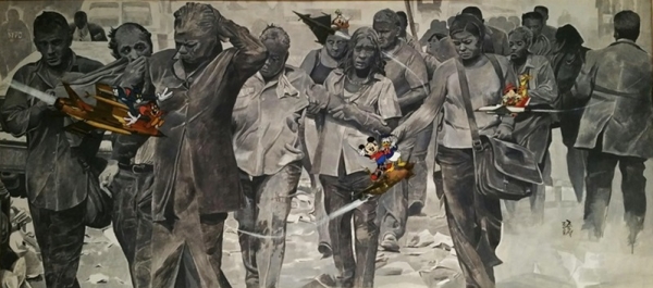 이준석 &lt;디즈니랜드&gt;, 2001, 캔버스에 유채, 115x259cm