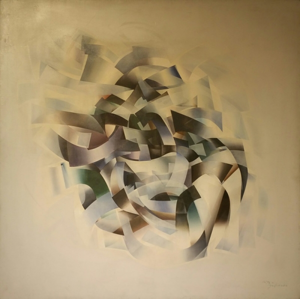 우제길 &lt;Rhythm 73-2A&gt;, 1973, 캔버스에 유채, 145.5x145.5cm