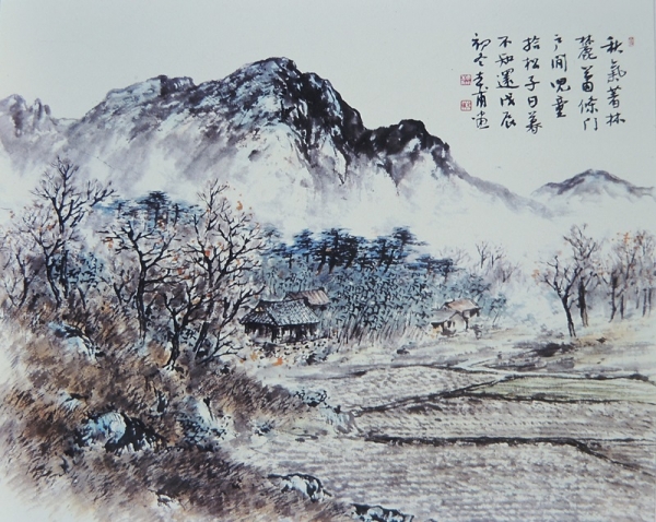 박행보 &lt;추경산수&gt;, 1989, 종이에 수묵담채, 76x59.5cm