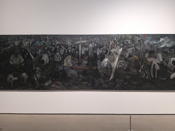 강종열 &lt;여순사건&gt;(부분), 2021, 캔버스에 유채, 193.9x1295.5cm