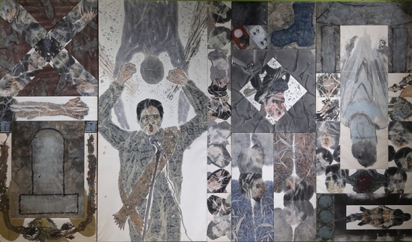 허진 &lt;묵시 4&gt;, 1988, 한지에 수묵채색, 200x340cm