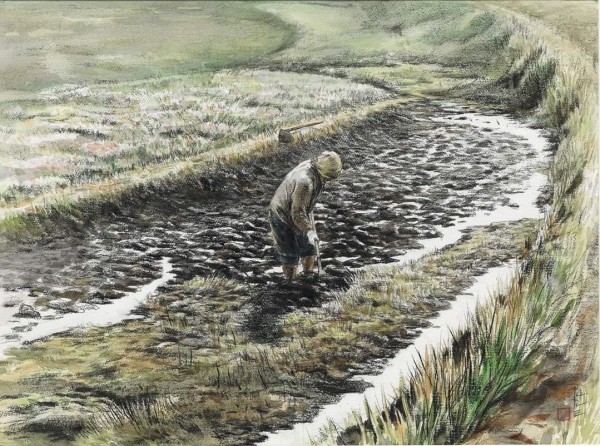 김경주 &lt;농부 아내&gt;, 1993, 종이에 수묵담채, 54×73cm