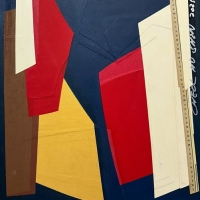 신철호 <Inner gaze>, 2025 ,보드에 천, 돌가루, 아크릴릭