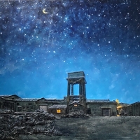 양나희 <샤이닝>, 2024, 골판지 부조에 유채, 91x116.9cm