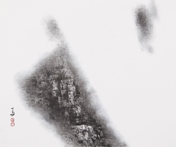 방의걸 &lt;공(空) I&gt;, 한지에 수묵담채, 54.5x45.5cm