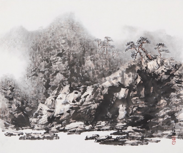 방의걸 &lt;강산 II&gt;, 한지에 수묵담채, 55x45cm