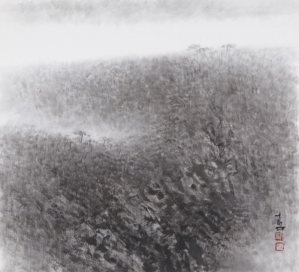 방의걸 &lt;저곳에I&gt;, 한지에 수묵담채, 38.5x35cm