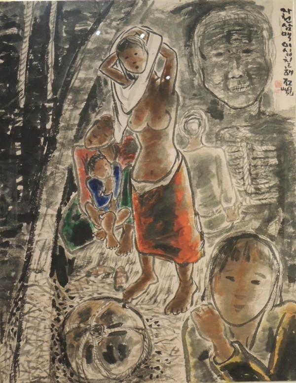 박은용 &lt;아픈 기억&gt;, 1994. 수묵담채. 83x64cm