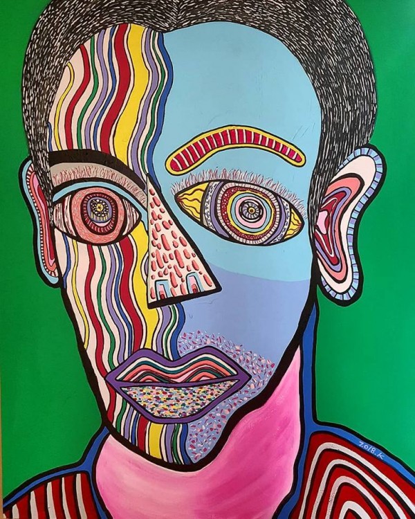 김성결 &lt;Self portrait&gt;,  2018, 162.2x130.3cm, 캔버스에 유화,아크릴릭