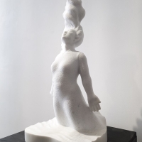 바다(정진영) <바다가 되고 싶었다>, 2024, 대리석, 35x35x65cm