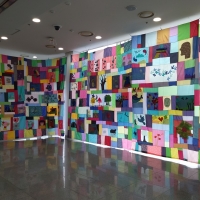 김신윤주, 제15회 광주비엔날레  광주파빌리온 '무등: 고요한 긴장' 중 <떡갈나무 혁명을 꿈꾸다>, 2024.천, 실, 바늘. 광주시립미술관